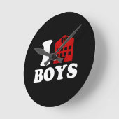 I Liebe Hotel Boys Runde Wanduhr (Winkel)