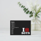 I Liebe Hotel Boys Visitenkarte (Stehend Vorderseite)