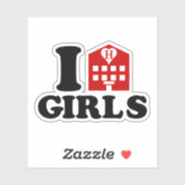 I Liebe Hotel Girls Aufkleber (Blatt)