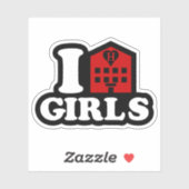 I Liebe Hotel Girls Aufkleber (Blatt)