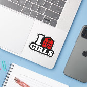 I Liebe Hotel Girls Aufkleber (Laptop mit iPhone)