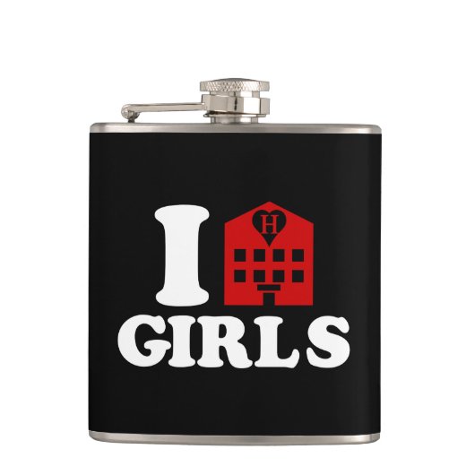 I Liebe Hotel Girls Flachmann (Vorderseite)