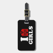 I Liebe Hotel Girls Gepäckanhänger (Vorderseite vertikal)