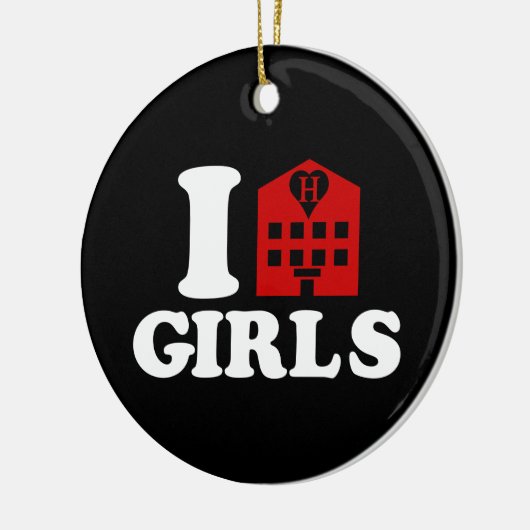 I Liebe Hotel Girls Keramikornament (Links)