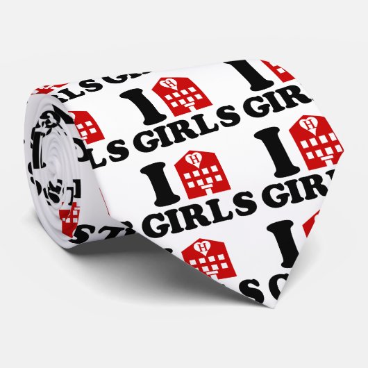 I Liebe Hotel Girls Krawatte (Gerollt)