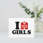 I Liebe Hotel Girls Postkarte (Stehend Vorderseite)