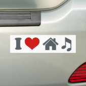 I Liebe House Music Autoaufkleber (Auf Auto)