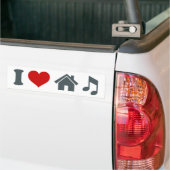 I Liebe House Music Autoaufkleber (Auf Lkw)