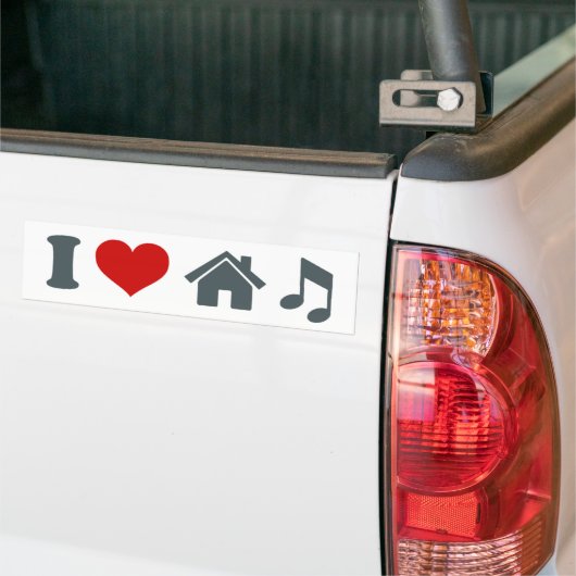 I Liebe House Music Autoaufkleber (Auf Lkw)