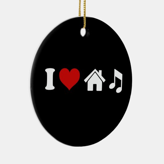 I Liebe House Music Keramikornament (Rechts)