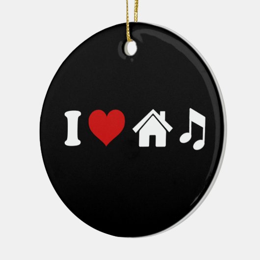 I Liebe House Music Keramikornament (Links)