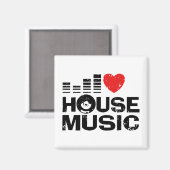 I Liebe House Music Magnet (Vorderseite/Rückseite)