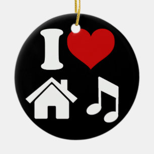 I Liebe House Music Ornament Ibiza-Tanz-Party