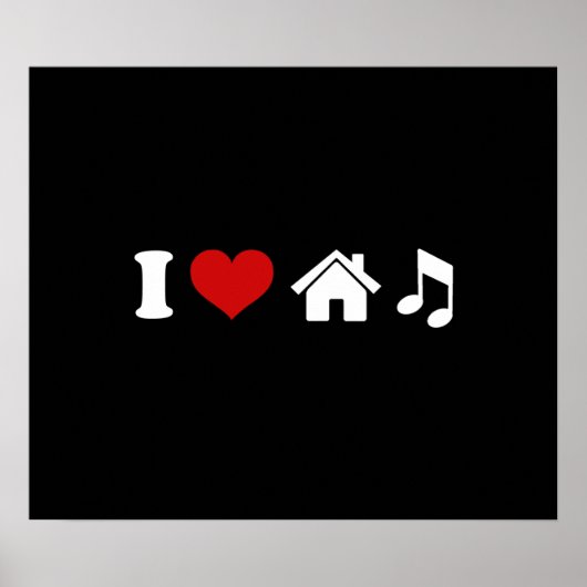 I Liebe House Music Poster | Ibiza-Party (Vorne)