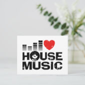 I Liebe House Music Postkarte (Stehend Vorderseite)