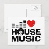 I Liebe House Music Postkarte (Vorne/Hinten)