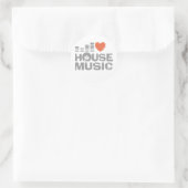I Liebe House Music Runder Aufkleber (Tasche)