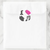 I Liebe House Music Runder Aufkleber (Tasche)