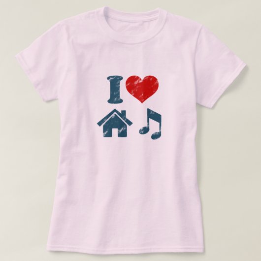 I Liebe House Music T - Shirt (Design vorne)