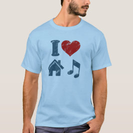 I Liebe House Music Vintag T - Shirt | Musikgesche