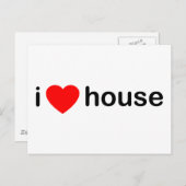 I Liebe House Postkarte (Vorne/Hinten)