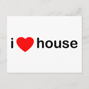 I Liebe House Postkarte