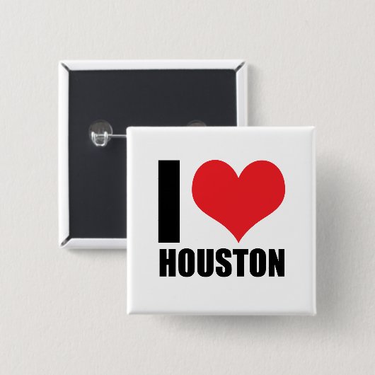I Liebe Houston Button (Vorne & Hinten)