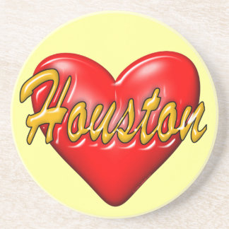 I Liebe Houston Sandstein Untersetzer