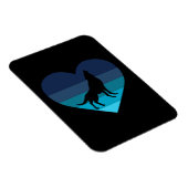 I Liebe Howling Wolves Retro Herz Magnet (Rechte Seite)