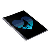 I Liebe Howling Wolves Retro Herz Notizblock (Rechte Seite)