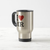 I ❤️ Liebe HR für Mitarbeiter CUSTOM Reisebecher (Vorderseite Links)
