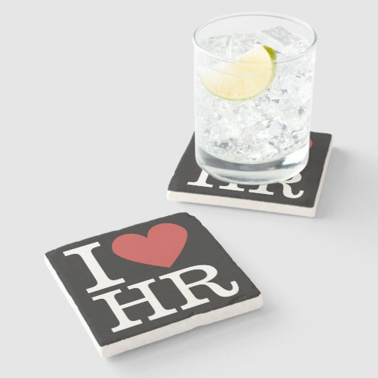 I ❤️ Liebe HR - Personalabteilung/Personal - Steinuntersetzer (Seitenansicht)