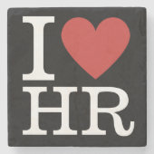 I ❤️ Liebe HR - Personalabteilung/Personal - Steinuntersetzer (Vorderseite)