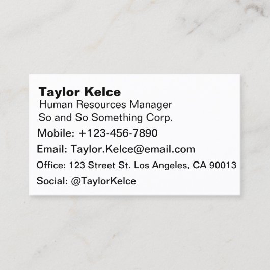 I ❤️ Liebe HR - Personalabteilung/Personal - Visitenkarte (Vorderseite)