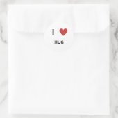 I Liebe Hug Runder Aufkleber (Tasche)