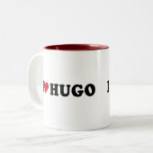 I LIEBE HUGO ZWEIFARBIGE TASSE (Vorderseite Links)