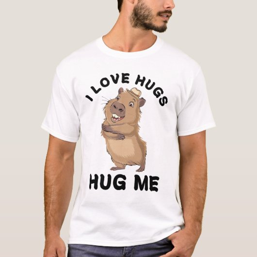 I Liebe Hugs - Funny Capybara T - Shirt (Vorderseite)