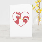 I Liebe Hühner Niedliche Hühner im Herzen Karte (Gelbe Blume)