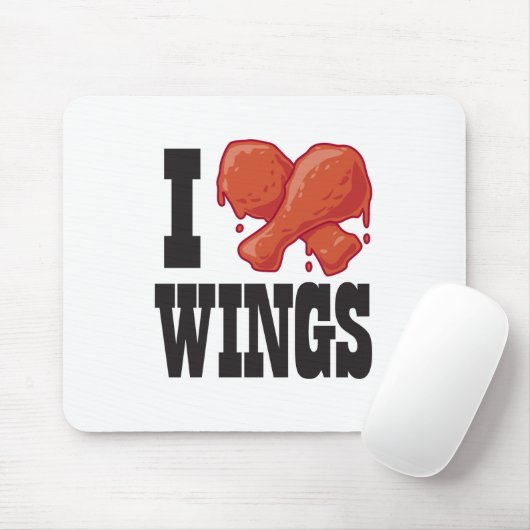I Liebe-Hühnerflügel Mousepad (Mit Mouse)
