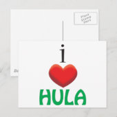 I LIEBE HULA POSTKARTE (Vorne/Hinten)