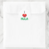 I LIEBE HULA RUNDER AUFKLEBER (Tasche)