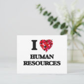 I Liebe Humanressourcen Postkarte (Stehend Vorderseite)