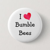 I Liebe Hummelbienen Button (Vorderseite)