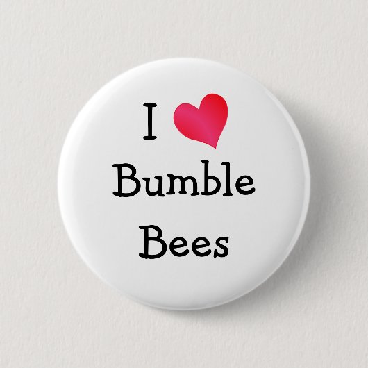 I Liebe Hummelbienen Button (Vorderseite)