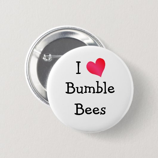 I Liebe Hummelbienen Button (Vorne & Hinten)