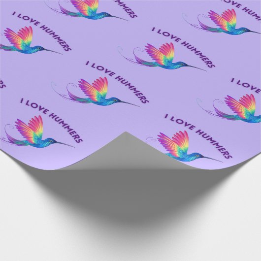 I Liebe Hummers Exotic Rainbow Hummingbird Flying Geschenkpapier (Ecke)