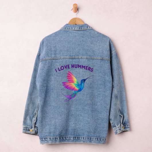 I Liebe Hummers Exotic Rainbow Hummingbird Flying Jeansjacke (Hangar)