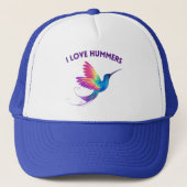 I Liebe Hummers Exotic Rainbow Hummingbird Flying Truckerkappe (Vorderseite)