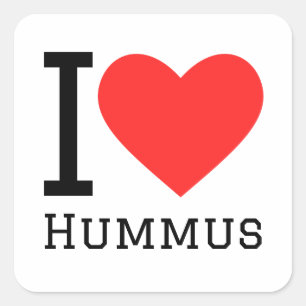 I Liebe hummus Quadratischer Aufkleber