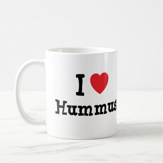 I Liebe Hummus T - Shirt Kaffeetasse (Links)